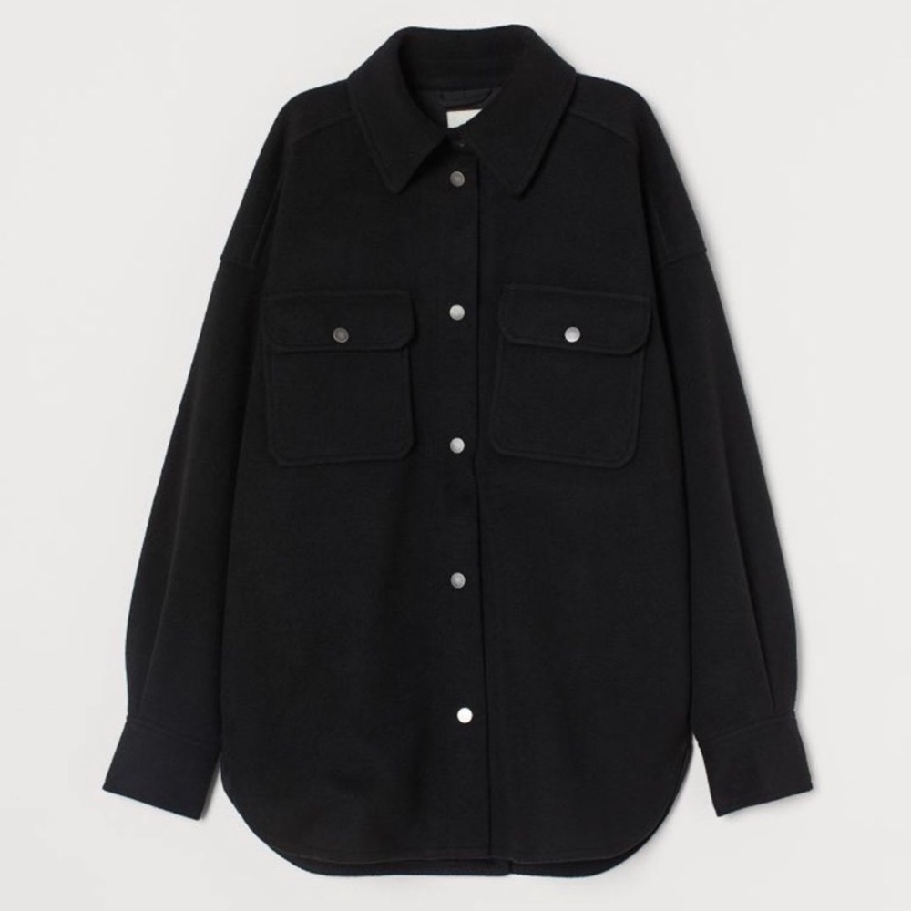 H&M Black Felt Shacket